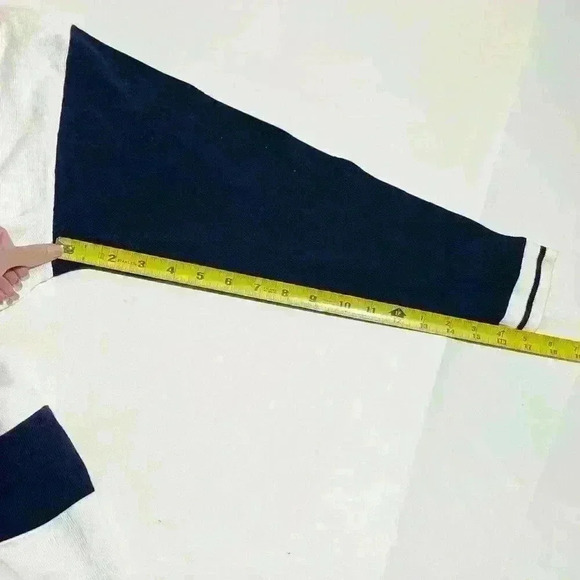 VICTORIA SPORT Vintage Sweater Top Sweatshirt Drawstring Striped Crest Classic - Picture 7 of 13